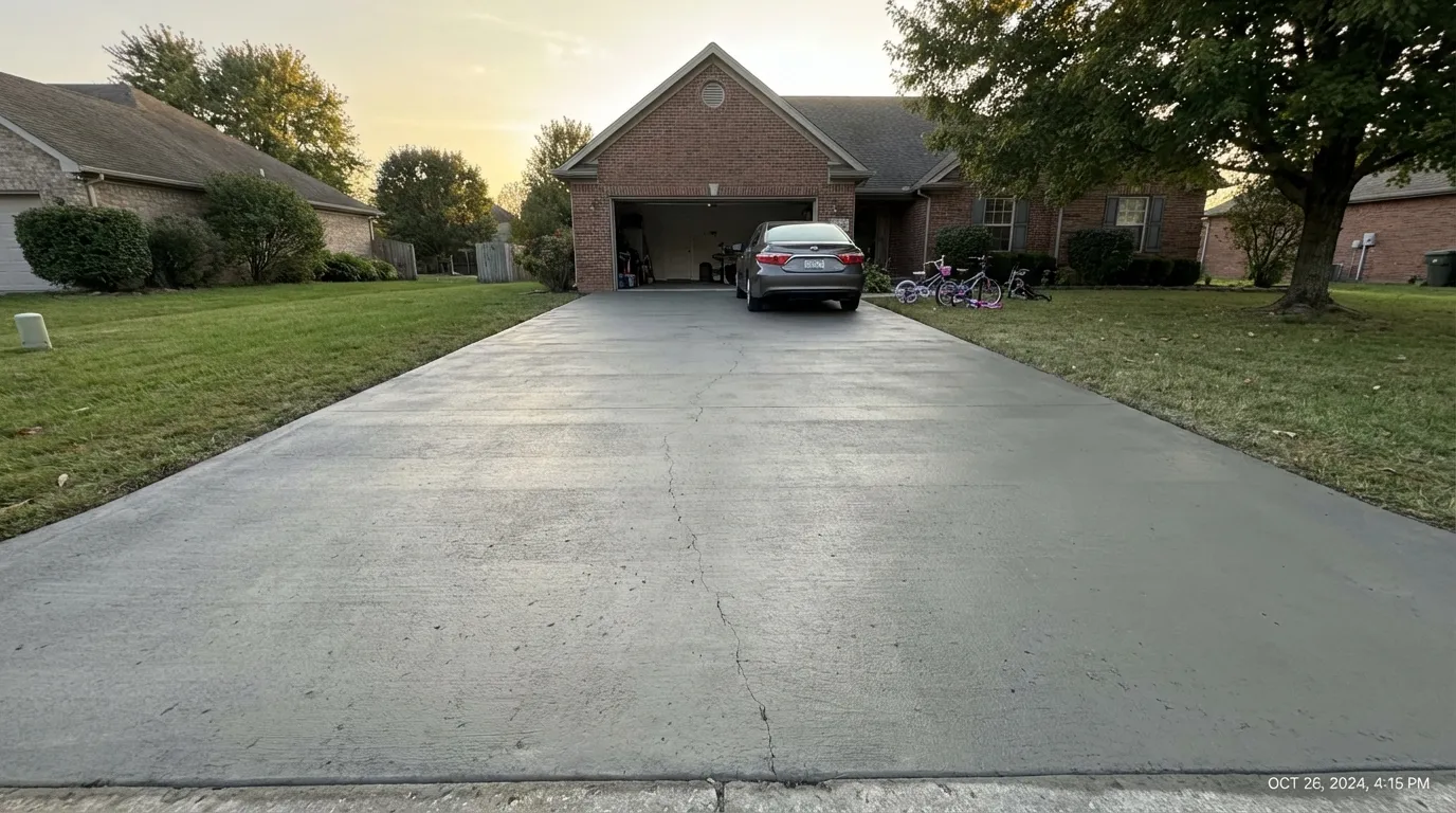 Finished concrete driveway poured by Madison Superior Concrete